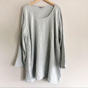 Flax Gray Effortless Tunic Long Sleeve Top 1X 1G